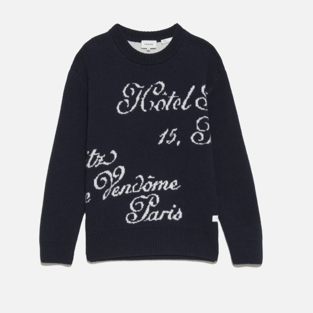 Frame Ritz men’s crew sweater in Navy blue. New with tags. Size Large.